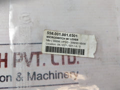 Lot of 2X Crouzet Ipso 209/00145/00 Microswitch W/ Lever 10A 250V- 209/00145/00