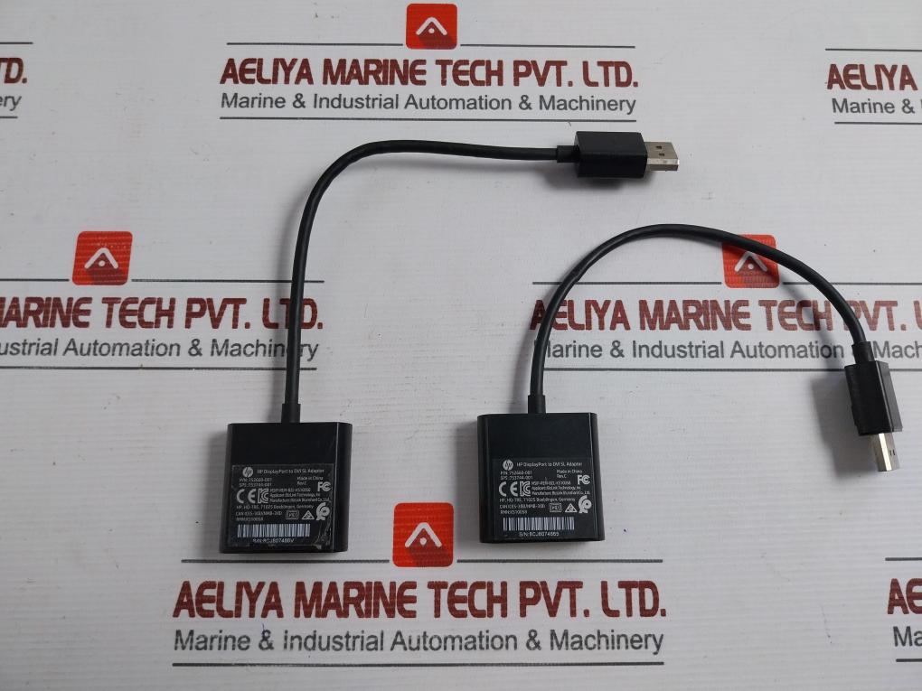Lot Of 2X Display Port To Dvi Sl Adapter Hp 752660-001