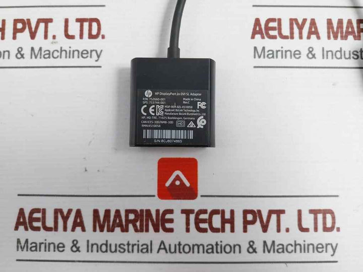 Lot Of 2X Display Port To Dvi Sl Adapter Hp 752660-001