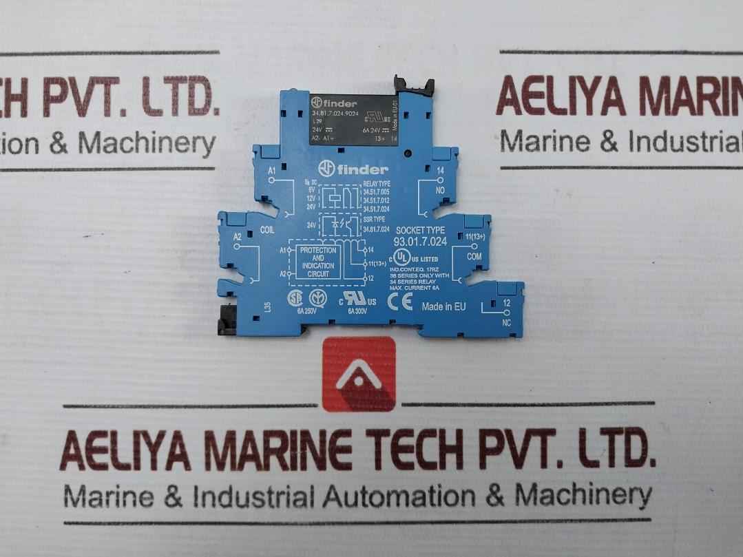 Lot Of 2X Finder 93.01.7.024 Relay Socket 6A 24V