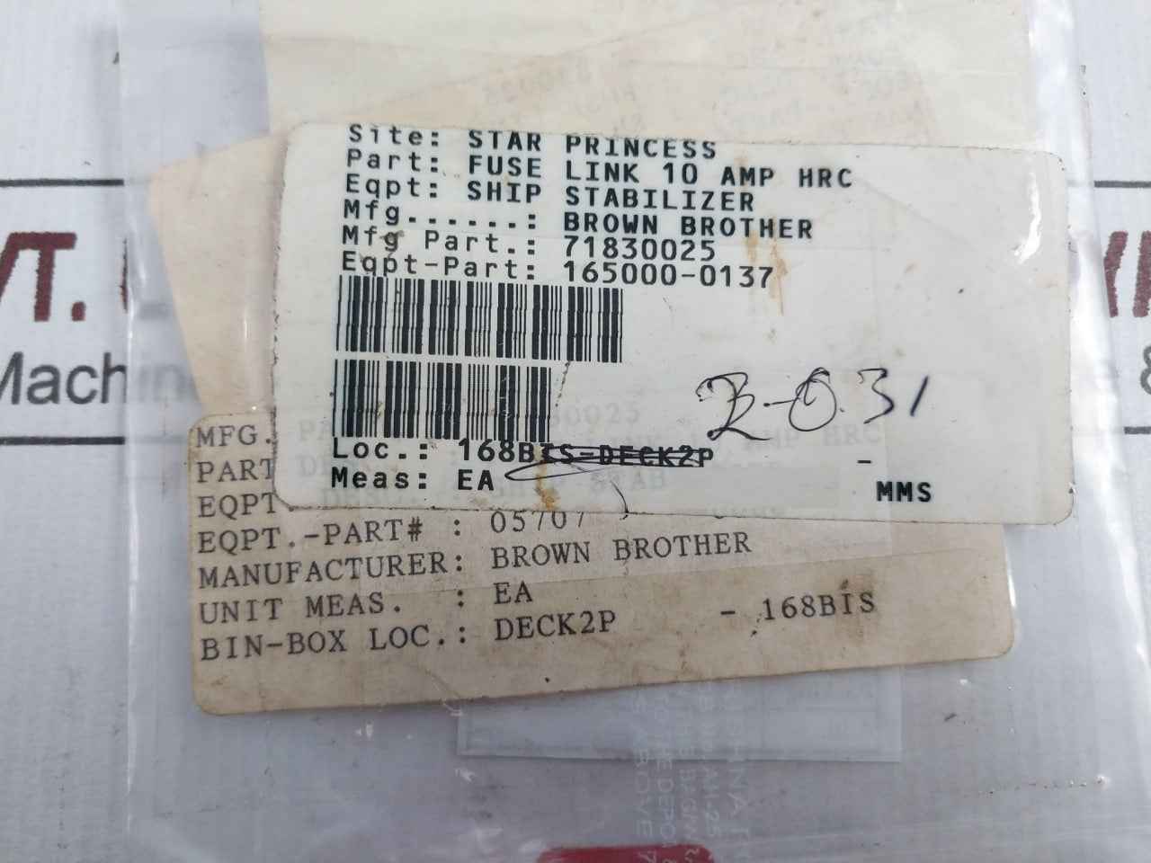 Lot Of 2X Gec 10 Amp H.R.C. Fuse-link 165000-0137