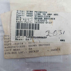 Lot Of 2X Gec 10 Amp H.R.C. Fuse-link 165000-0137