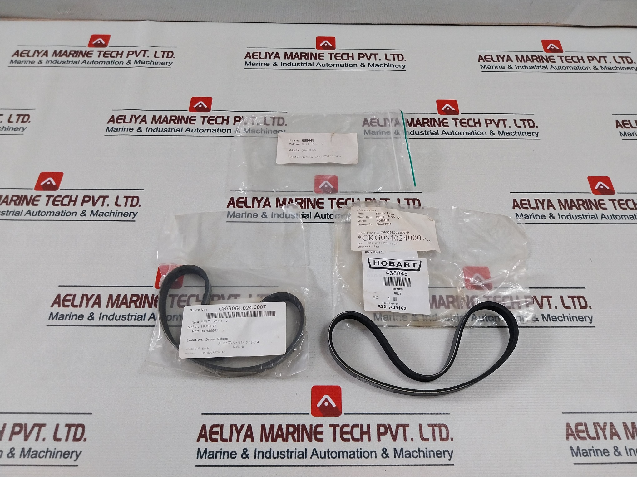 Lot of 2X HOBART 438845 Poly V Belt 609648