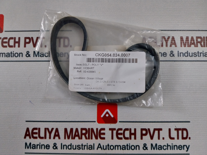 Lot of 2X HOBART 438845 Poly V Belt 609648
