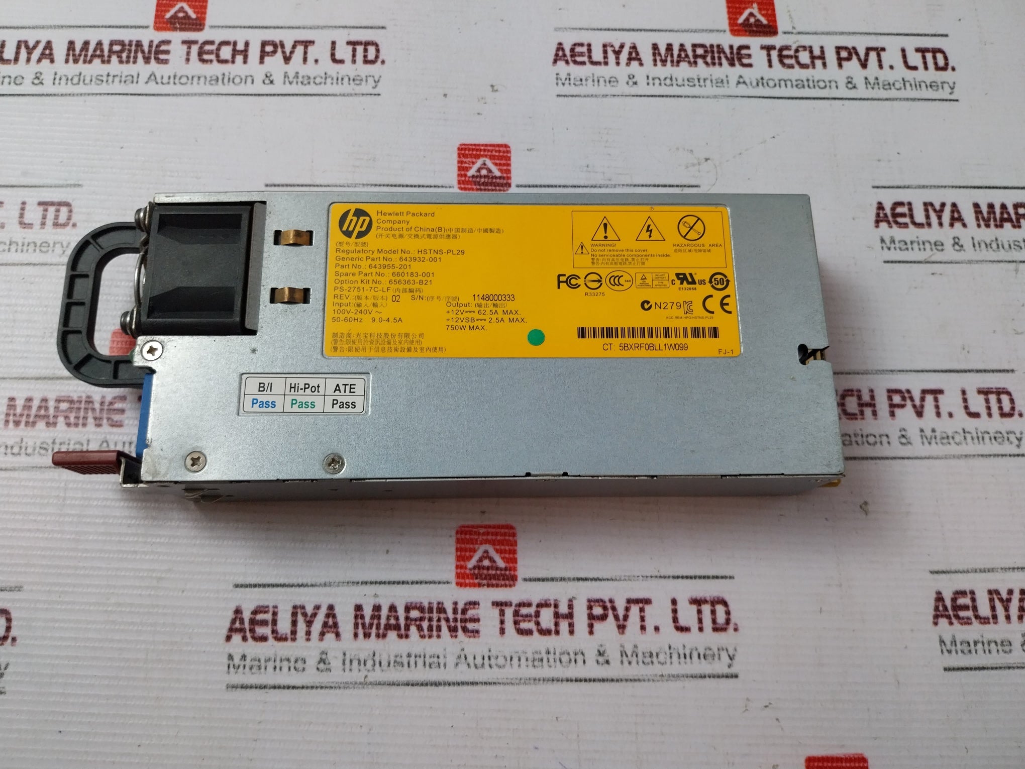 Lot of 2X HP HSTNS-PL29 Power Supply 643955-201