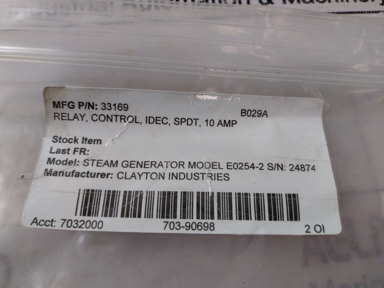 Lot of 2X IDEC RH1B-U SPDT Control Relay 33169, E0254-2 AC120V 50/60HZ 10A