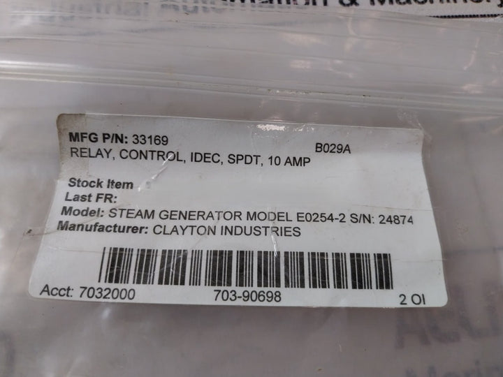 Lot of 2X IDEC RH1B-U SPDT Control Relay 33169, E0254-2 AC120V 50/60HZ 10A