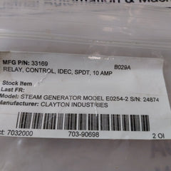 Lot of 2X IDEC RH1B-U SPDT Control Relay 33169, E0254-2 AC120V 50/60HZ 10A