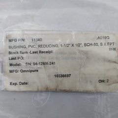 Lot of 2X IPEX SCH 80 PVC Reducing Bushing 1 1/2” X 1/2”
