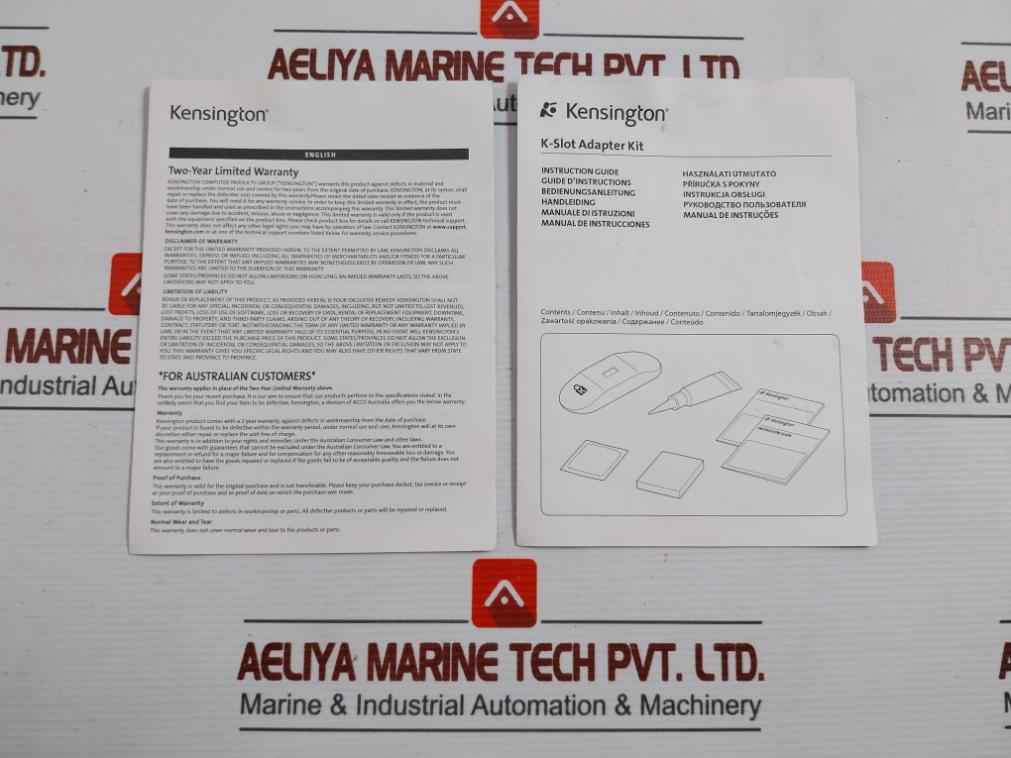 Lot Of 2X Kensington K64036Ww K-slot Adapter Kit A1502A
