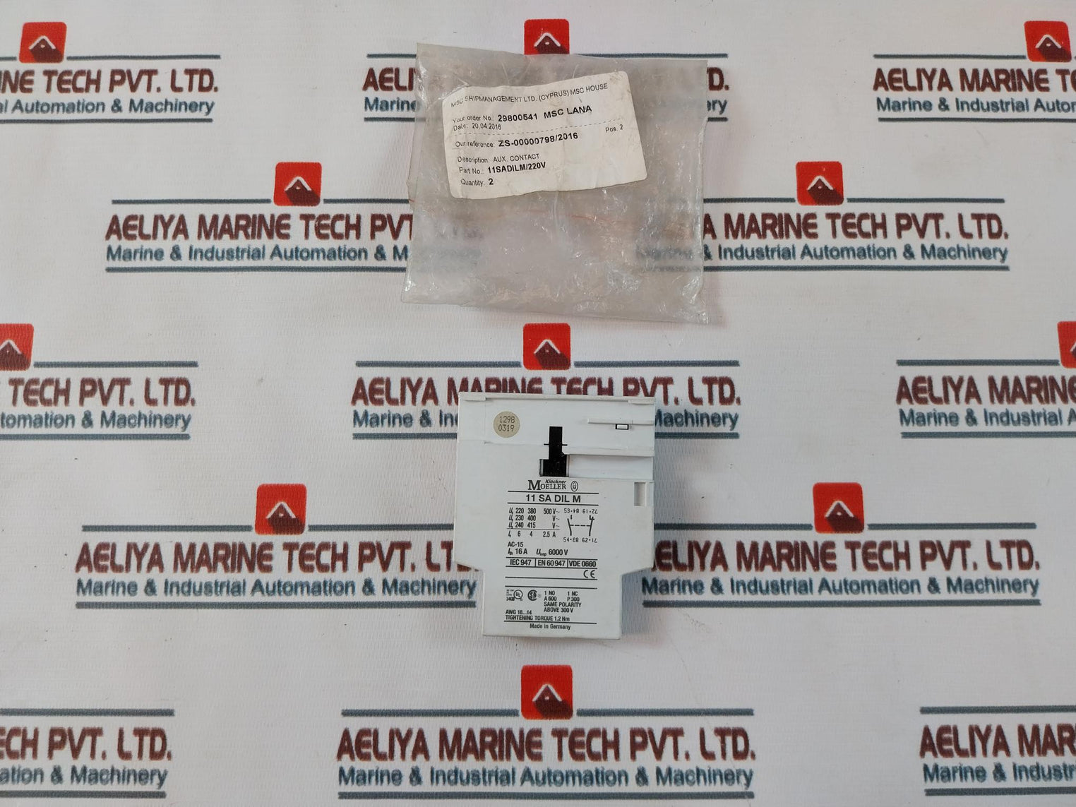 Lot Of 2X Klockner Moeller 11 Sa Dil M Auxiliary Contactor Block