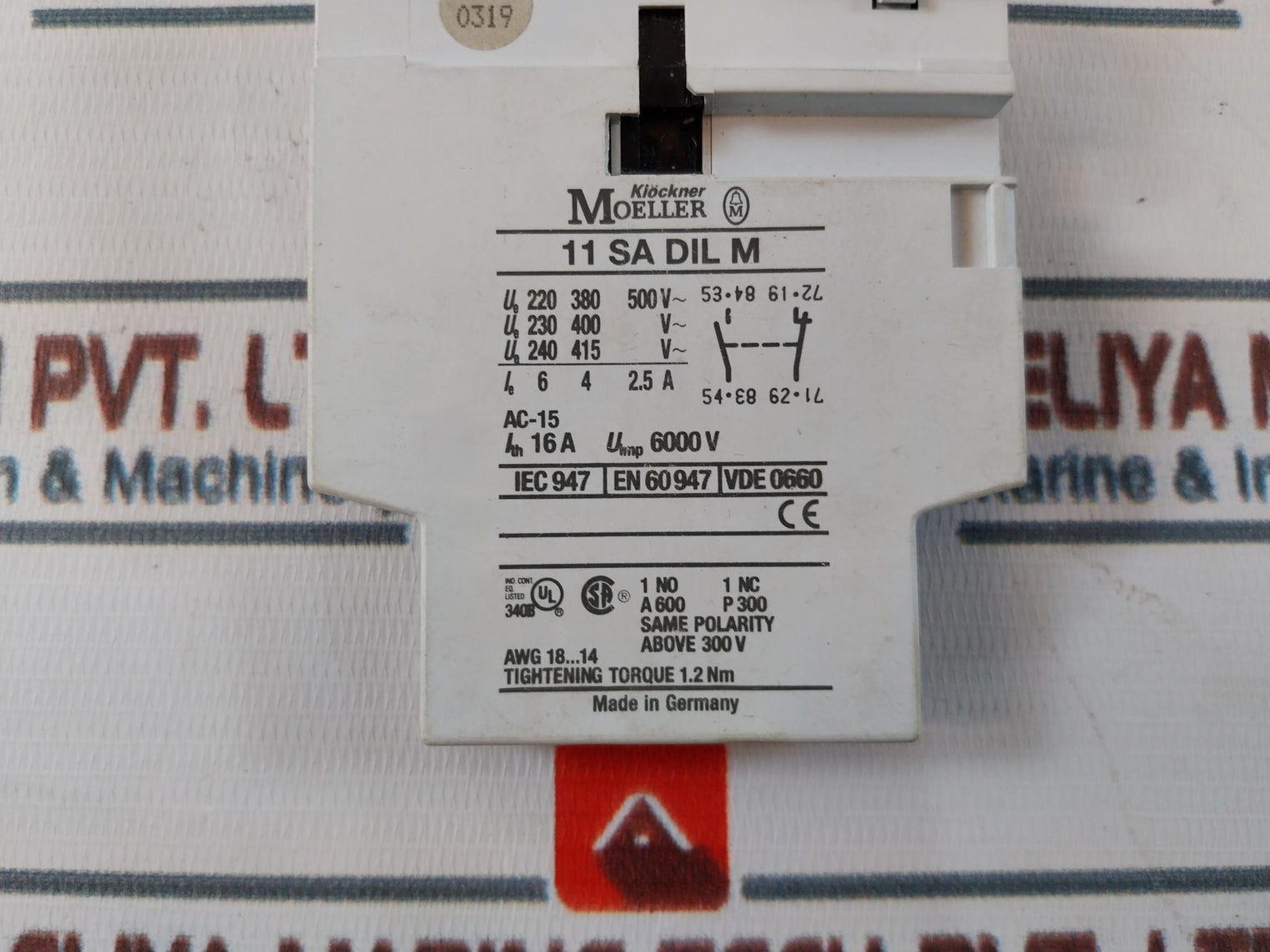 Lot Of 2X Klockner Moeller 11 Sa Dil M Auxiliary Contactor Block