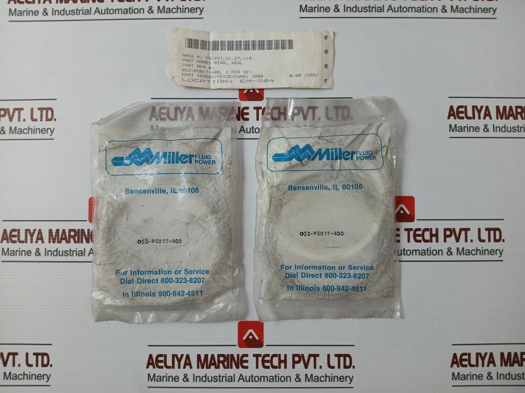 Lot of 2X MILLER FLUID POWER 052-PS017-400 piston seal Ring
