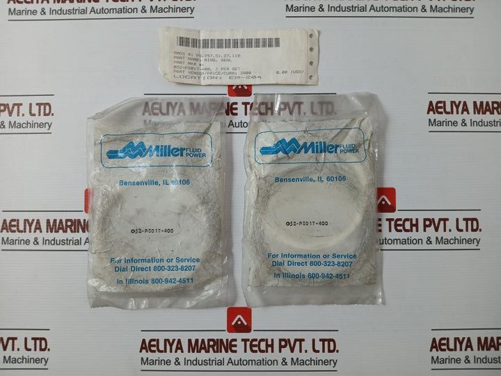 Lot of 2X MILLER FLUID POWER 052-PS017-400 piston seal Ring