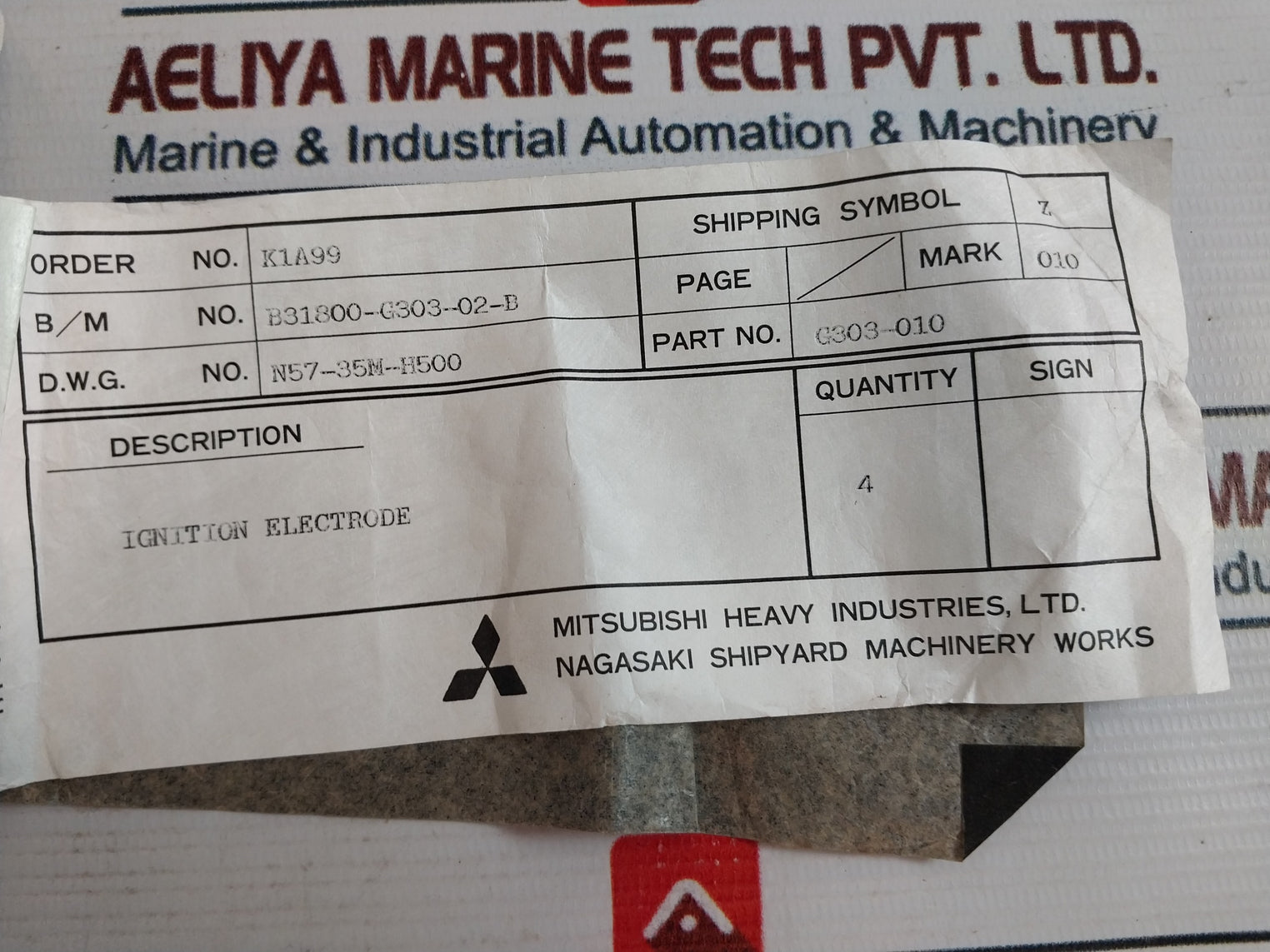 Lot Of 2X Mitsubishi G303-010 Ignition Electrode