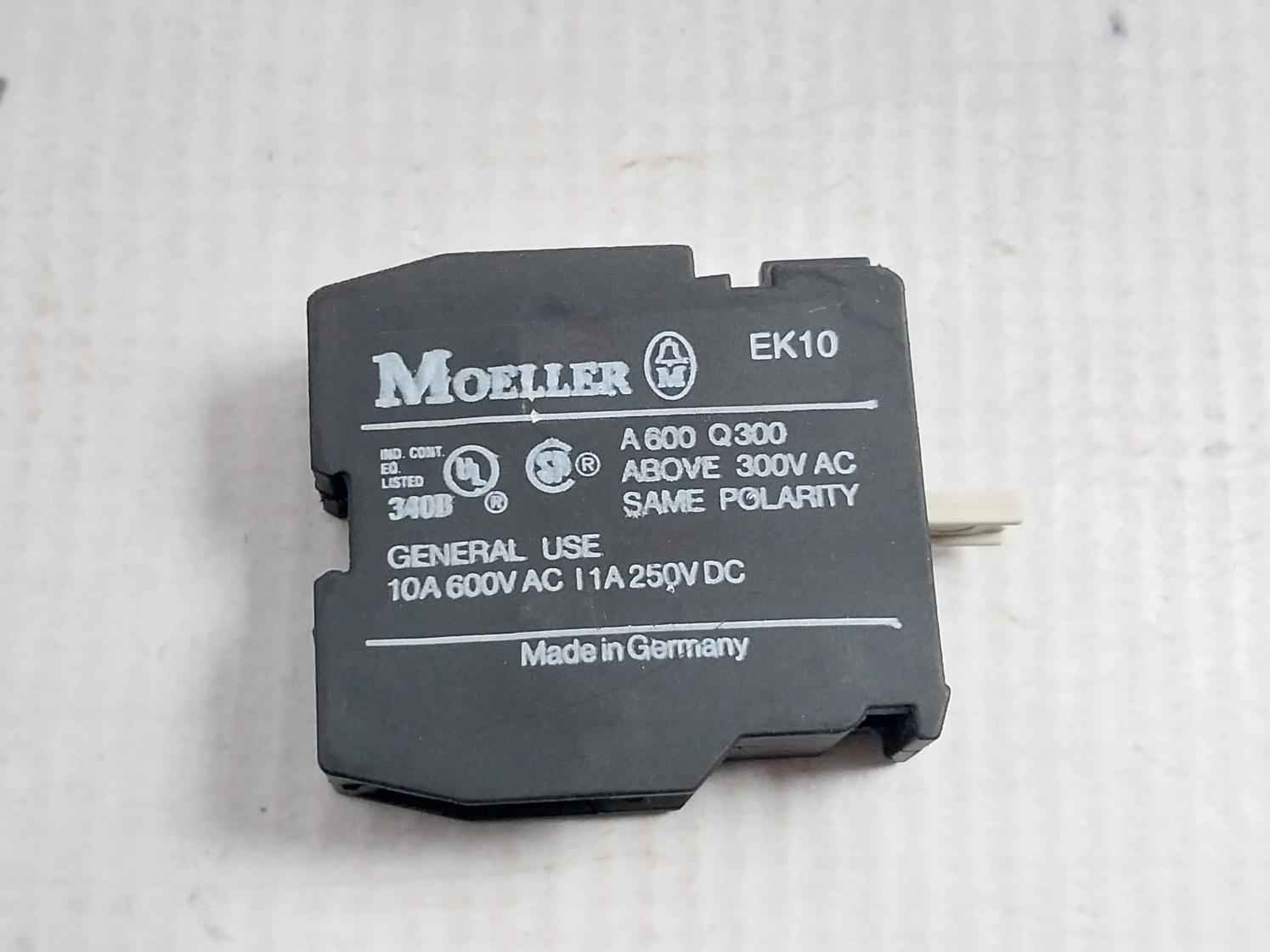 Lot Of 2X Moeller Ek10 Switch Contact Block 10A-600V/A600 Q300