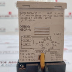 Lot of 2X OMRON H3CR-A Timer Relay With Base 100-240VAC 50/60Hz
