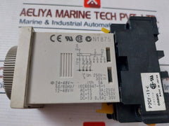 Lot of 2X OMRON H3CR-A Timer Relay with Base 12-48VDC 50/60HZ