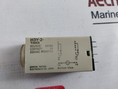 Lot Of 2X OMRON H3Y-2 Time Relay 24VAC 5A