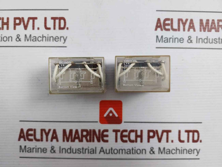 Lot Of 2X Omron Ly4 General Purpose Relay 24Vdc 10A