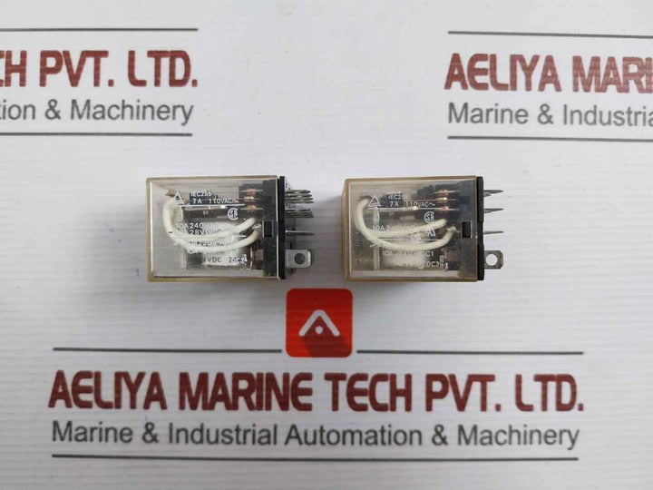 Lot Of 2X Omron Ly4 General Purpose Relay 24Vdc 10A