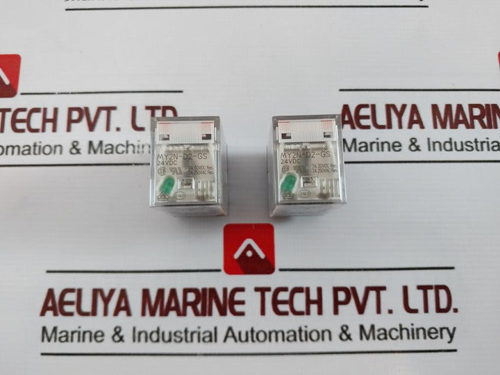 Lot of 2X OMRON MY2N-D2-GS Power Relay 24VDC 7A 30VDC 7A 250VAC