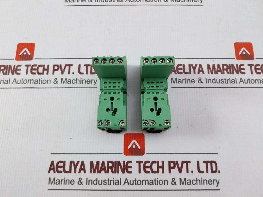 Lot of 2X Phoenix Contact 28 33 576 DIN Rail Relay Socket 12A 300VAC
