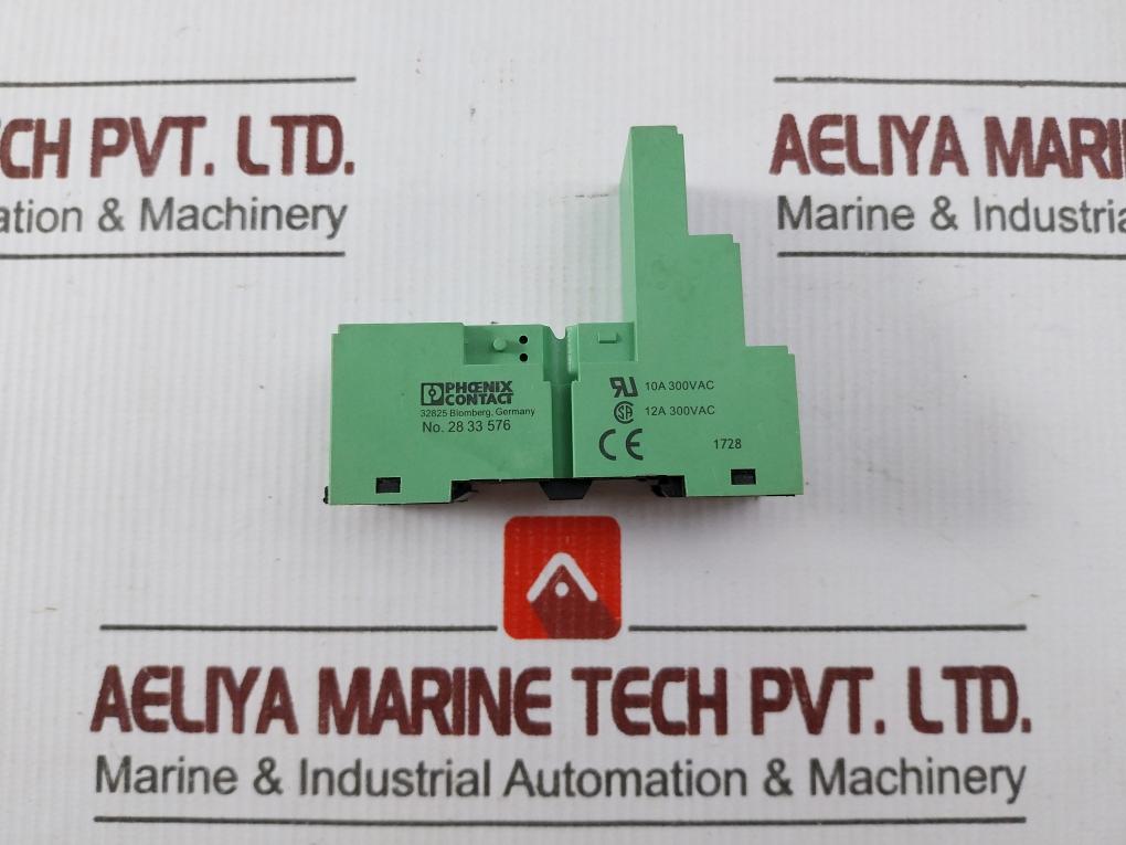 Lot of 2X Phoenix Contact 28 33 576 DIN Rail Relay Socket 12A 300VAC