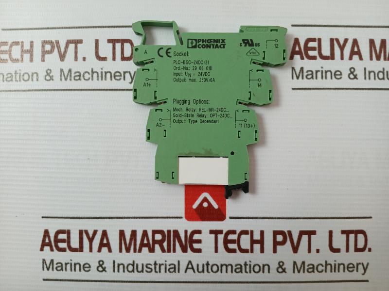 Lot Of 2X Phoenix Contact Plc-bsc-24Dc/21 Relay Base 250V/6A 24Vdc 2966016