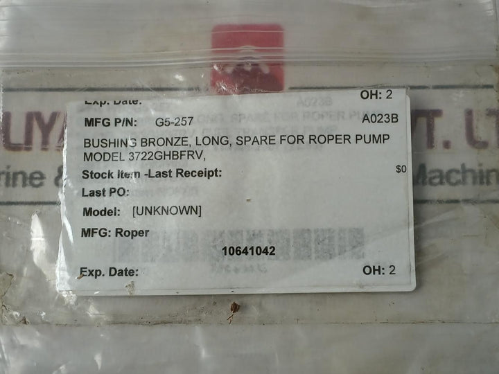 Lot of 2X ROPER G5-257 Bronze Long Bushing Spare For Pump 3722GHBFRV