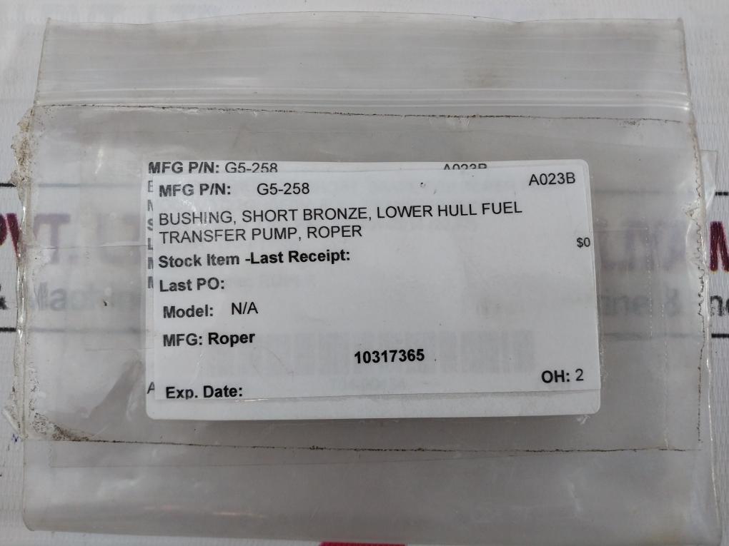 Lot Of 2X Roper G5-258 Bushing Short Bronze Lower Hull Fuel Transfer Pump