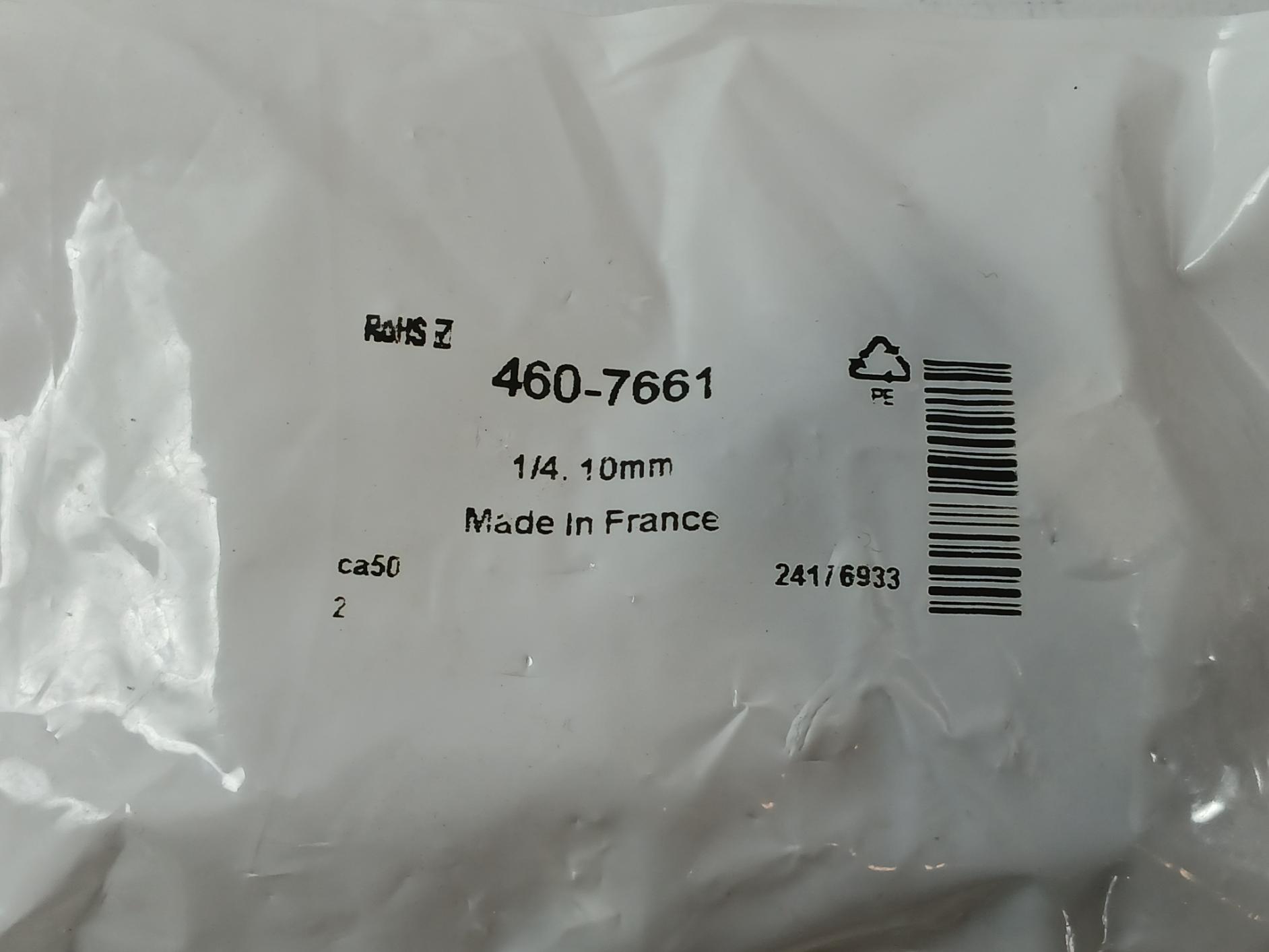 Lot of 2X RS 460-7661 Series Elbow Threaded Adaptor 1/4. 10MM