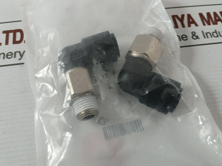 Lot of 2X RS 460-7661 Series Elbow Threaded Adaptor 1/4. 10MM