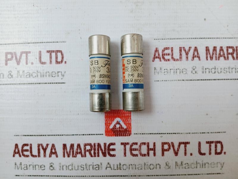 Lot of 2X Sam Boo SC-2 Fast Acting Cartridge Fuse 3A 500V BSN0427-EL001