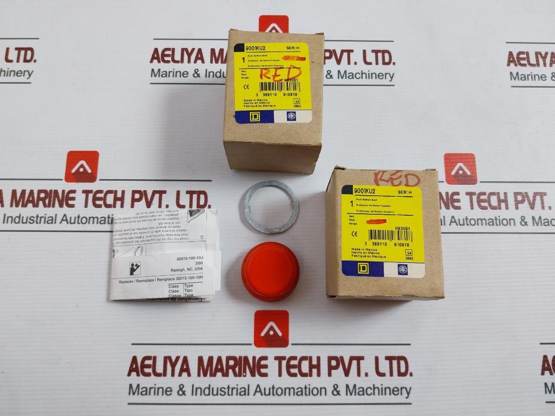 Lot Of 2X Schneider Electric 9001Ku2 Push Button Protective Cap Red