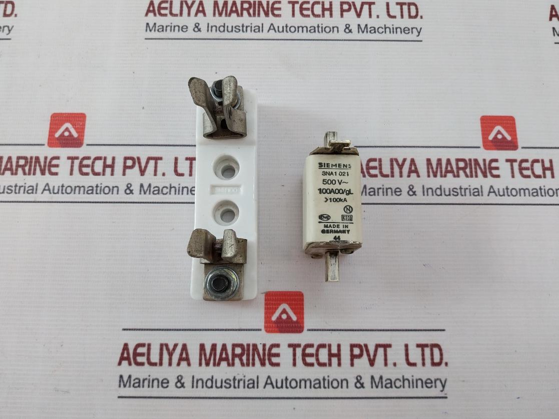 Lot Of 2X Siemens 3Na1 021 Fuse W/ Base Holder 500V 100A00/Gl 3Nh100