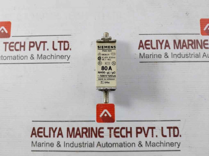 Lot Of 2X Siemens 3Na3 824 Fuse Nh00-gl/Gg 80A Ac 600V