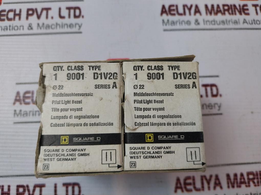 Lot of 2X SQUARE D D1V2G Pilot Light Bezel
