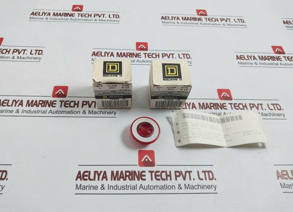 Lot Of 2X Square D R-22 Push Pull Knob Red