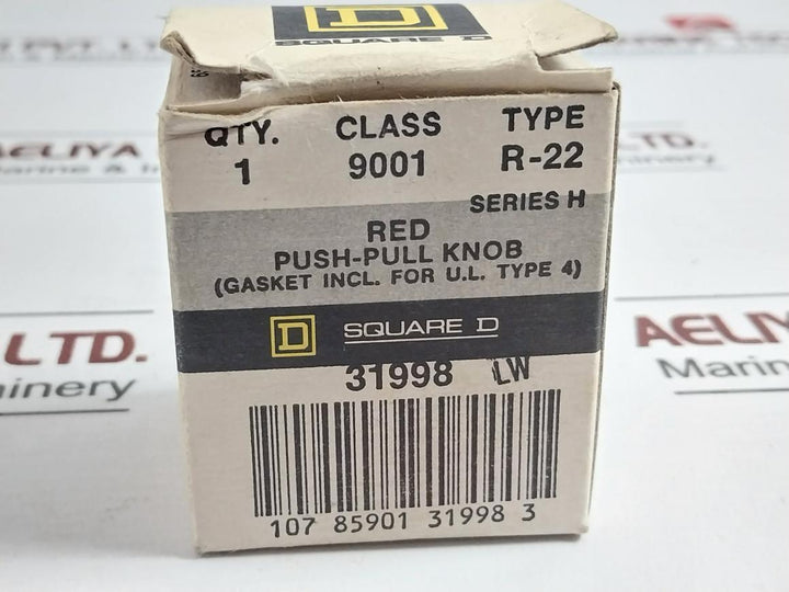 Lot Of 2X SQUARE D R-22 Push Pull Knob Red