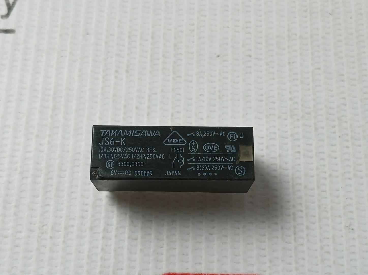 Lot Of 2x Takamisawa Js6-k Power Relay 8a-250v Ac