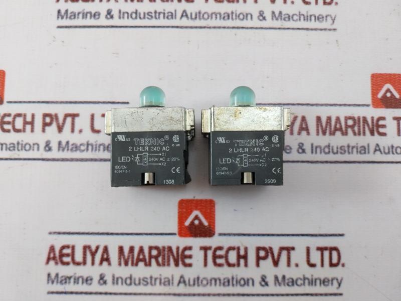 Lot of 2X Teknic 2 LHLR 240 Ac Illuminated Pushbutton 1308
