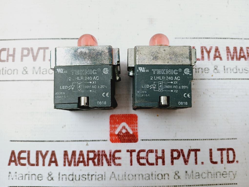 Lot Of 2X Teknic 2Lhlr 240 Ac Red Led Indicator Iec/En 60947-5-1