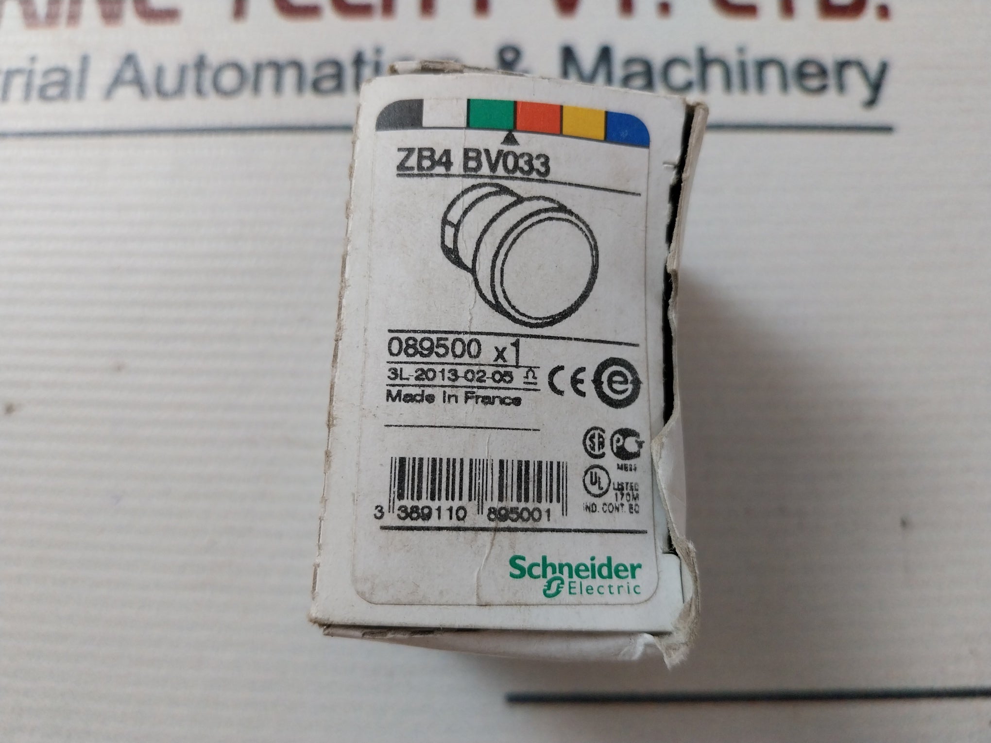Lot of 2X Telemecanique Schneider Electric Zb4 Bv033 Green Round Pilot Light
