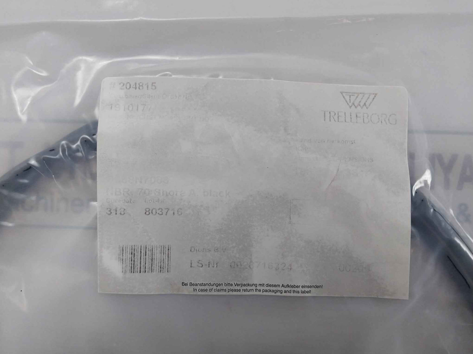 Lot Of 2X Trelleborg Orar00368-n7083 O-ring Nbr 70 Shore A Black 196 22 X 5