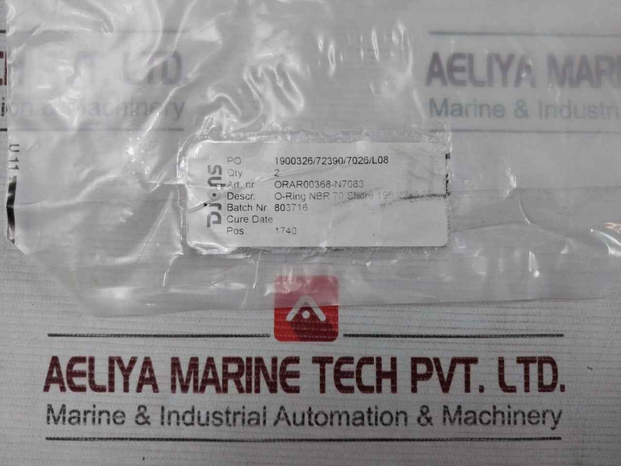 Lot Of 2X Trelleborg Orar00368-n7083 O-ring Nbr 70 Shore A Black 196 22 X 5