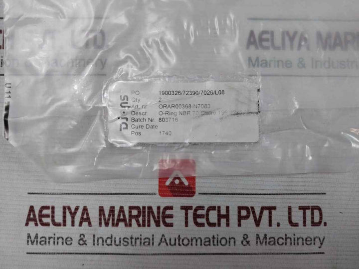 Lot Of 2X Trelleborg Orar00368-n7083 O-ring Nbr 70 Shore A Black 196 22 X 5