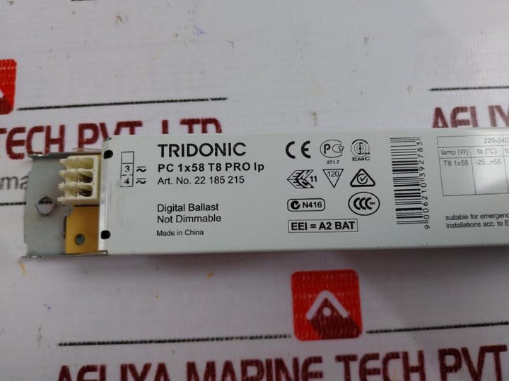 Lot of 2X Tridonic 22185215 Not Dimmable Digital Ballast PC 1X58 T8 PRO IP