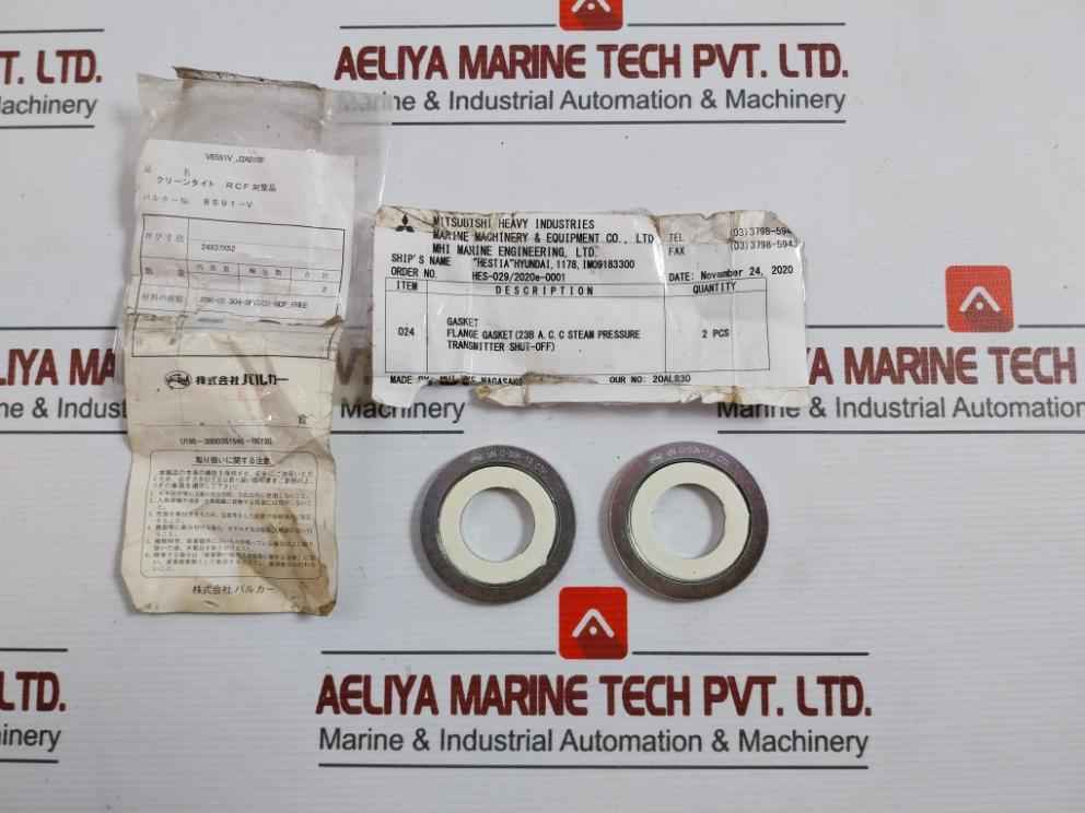 Lot Of 2X Valqua Vn C-20K-10 Ctf Flange Gasket 24X37X52 304-spc