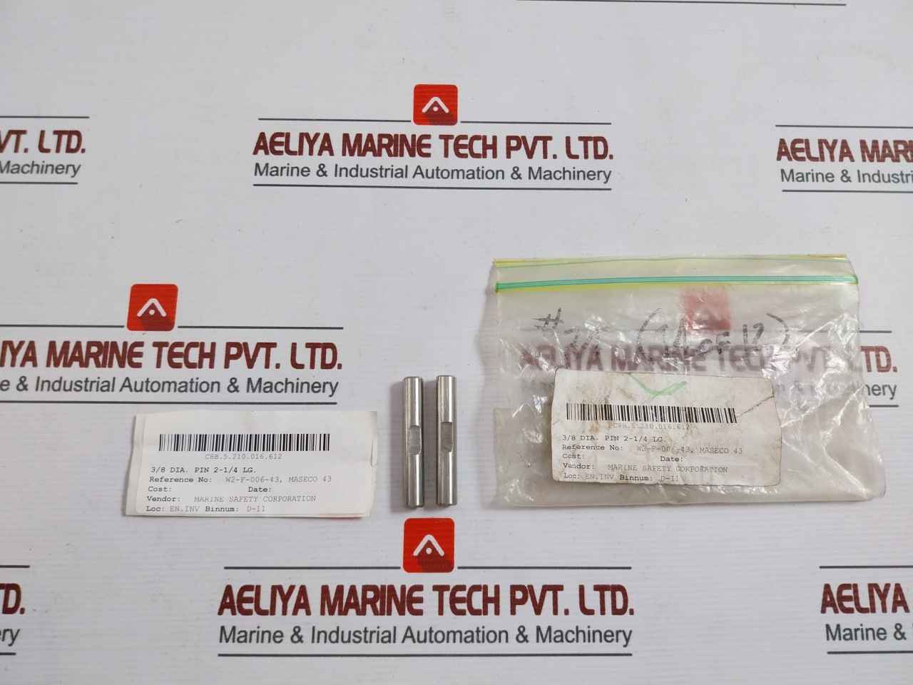 Lot Of 2X W2-f-006-43 3/8 Dia 2-1/4 Lg Groove Pin